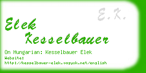 elek kesselbauer business card